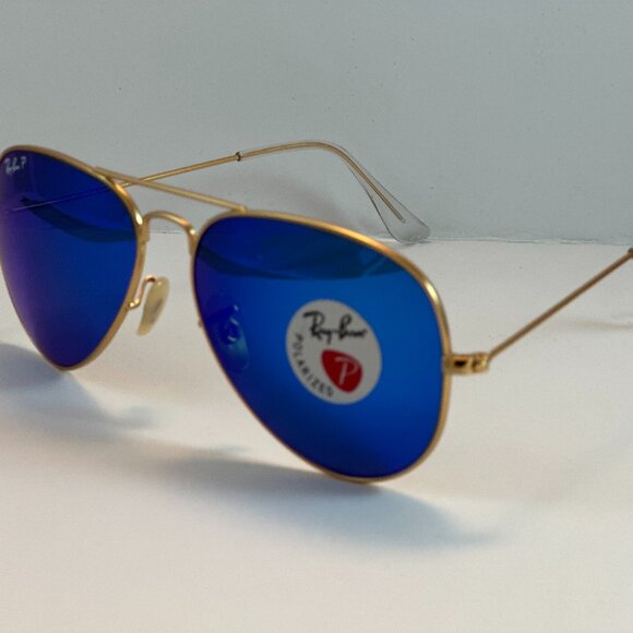Ray-Ban RB3025 112/4L Aviator Sunglasses – Blue Polarized Lenses – Made in Italy - Picture 1 of 10